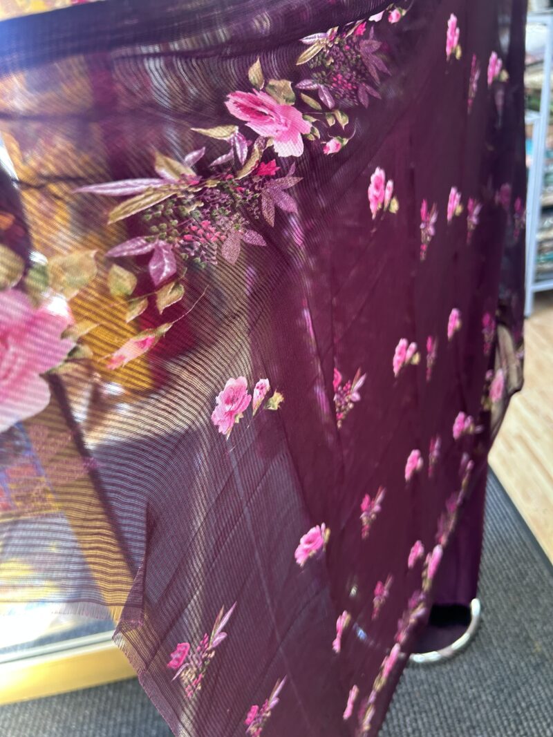 3 Pce Malai Crepe Print Unstitched Suit D139 - Image 3