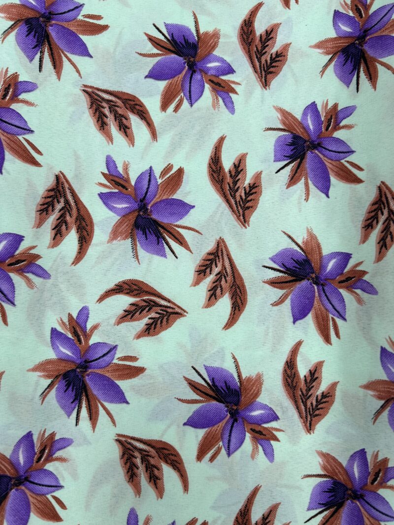 5 Metre Soft Malai Crepe Fabric Full Printed Suit - 5 Colour Options - D1646 - Image 3