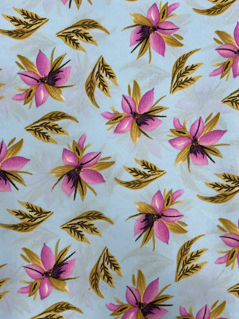 5 Metre Soft Malai Crepe Fabric Full Printed Suit - 5 Colour Options - D1646 - Image 6